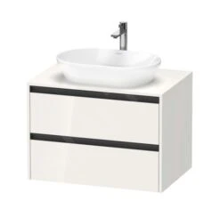 Duravit Ketho.2 - Wastafelonderkast Met Uitsparing 568x800x550 Mm, 2 Laden, Glanzend Wit K24895022220000