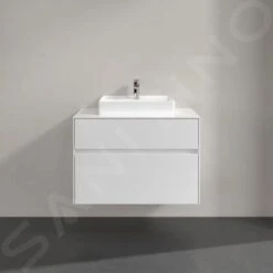 Villeroy & Boch Collaro - Wastafelonderkast, 800x548x500 Mm, 2 Laden, Glossy White C08000DH -Duravit || Geberit || Grohe Verkoopwinkel c23b9357f735ab96fc0e5a84