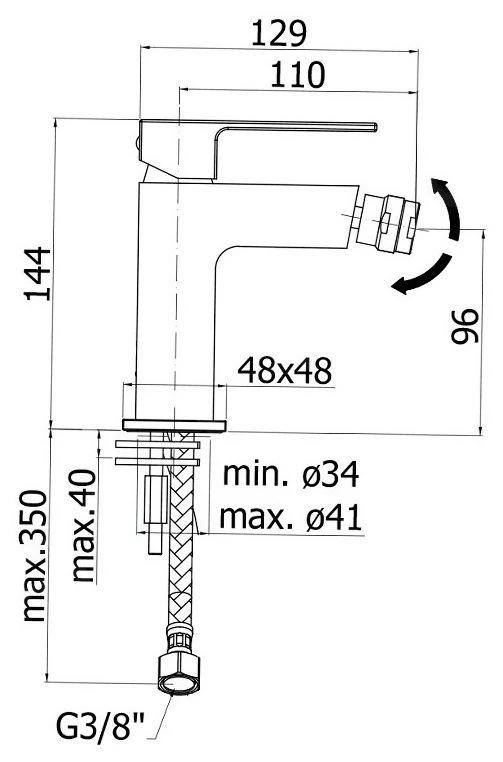 Paffoni Effe - Bidetkraan, Chroom EF131CR 2 Paffoni Effe - Bidetkraan, Chroom EF131CR - Afbeelding 2