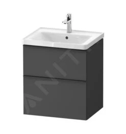 Duravit D-Neo - Wastafelonderkast 625x584x452 Mm, 2 Laden, Grafiet Mat DE4359049490000