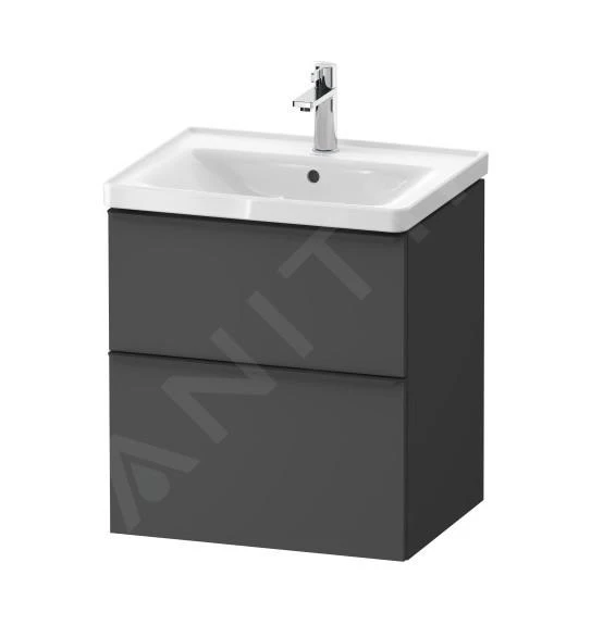 Duravit D-Neo - Wastafelonderkast 625x584x452 Mm, 2 Laden, Grafiet Mat DE4359049490000 1 Duravit D-Neo - Wastafelonderkast 625x584x452 Mm, 2 Laden, Grafiet Mat DE4359049490000