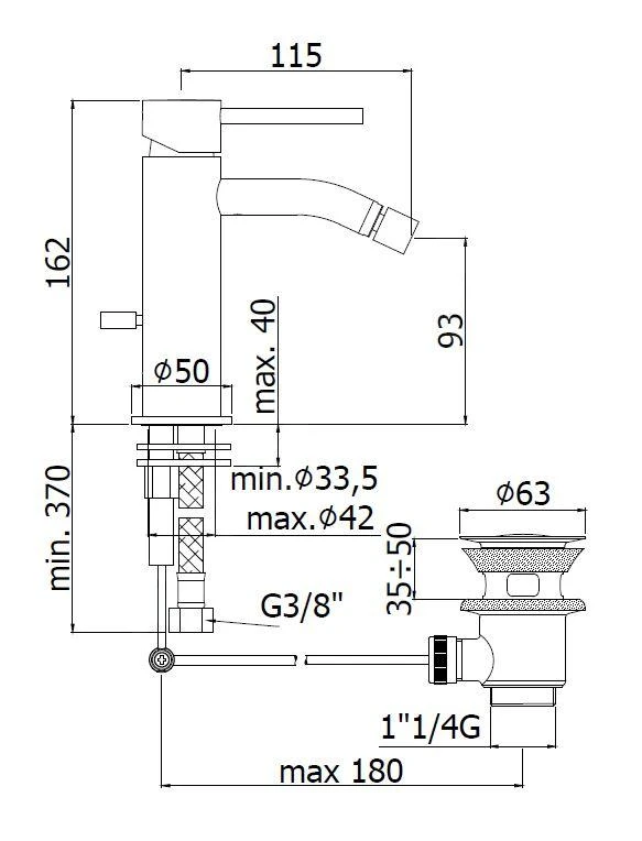 Paffoni Light - Bidetkraan Met Waste, Wit Mat LIG135BO 2 Paffoni Light - Bidetkraan Met Waste, Wit Mat LIG135BO - Afbeelding 2