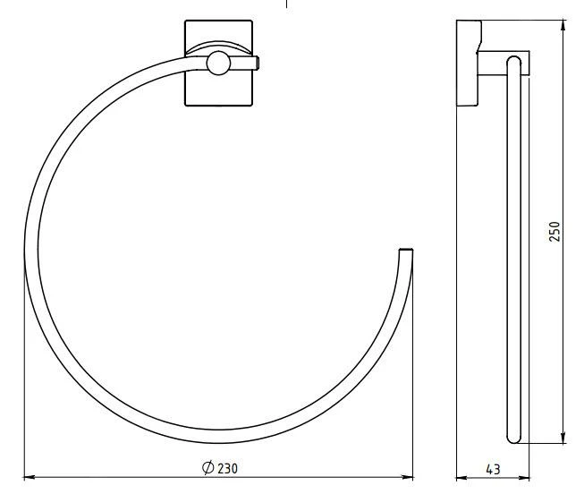 Novaservis Metalia 12 - Handdoekhouder Rond, Chroom 0201,0 2 Novaservis Metalia 12 - Handdoekhouder Rond, Chroom 0201,0 - Afbeelding 2