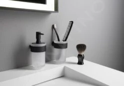 Sapho Gedy Pirenei - Tandenborstelhouder Met Houder, Satijn Glas/mat Zwart PI1014 -Duravit || Geberit || Grohe Verkoopwinkel ca59f435b237fd9553454dce 1