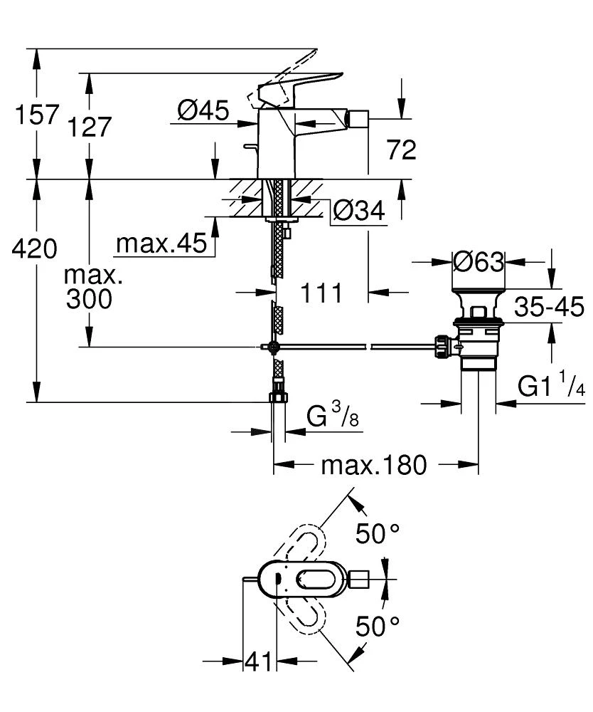 Grohe Start Loop - Bidetkraan Met Waste, Chroom 23352000 2 Grohe Start Loop - Bidetkraan Met Waste, Chroom 23352000 - Afbeelding 2