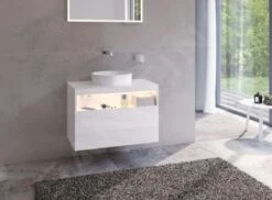 Keuco Stageline - Wastafelonderkast, 800x550x490 Mm, Met Uitsparing Voor Wastafel En Kraan Links, Met Verlichting En USB, Wit 32864300100 -Duravit || Geberit || Grohe Verkoopwinkel cdb226b92b6274d4f5a2a387