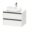 Duravit Ketho.2 - Wastafelonderkast Met Uitsparing 568x800x550 Mm, 2 Laden, Mat Wit K24895018180000