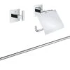 Grohe QuickFix Start Cube - Badkameraccessoires Set 3 In 1, Chroom 41124000