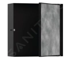 Hansgrohe XtraStoris Rock - Inbouwnis, Met Deur, 300x300x100 Mm, Mat Zwart 56085670