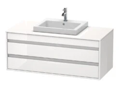Duravit Ketho - Wastafelonderkast 496x1200x550 Mm, 2 Laden, Glanzend Wit KT675602222
