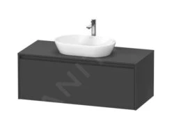 Duravit Ketho.2 - Wastafelonderkast Met Uitsparing 459x1200x550 Mm, 1 Lade, Grafiet Mat K24887049490000