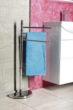 Aqualine Accessoires - Staande Handdoekhouder, Chroom HI31 -Duravit || Geberit || Grohe Verkoopwinkel cfe6c2829b7ce18da5bbcad6