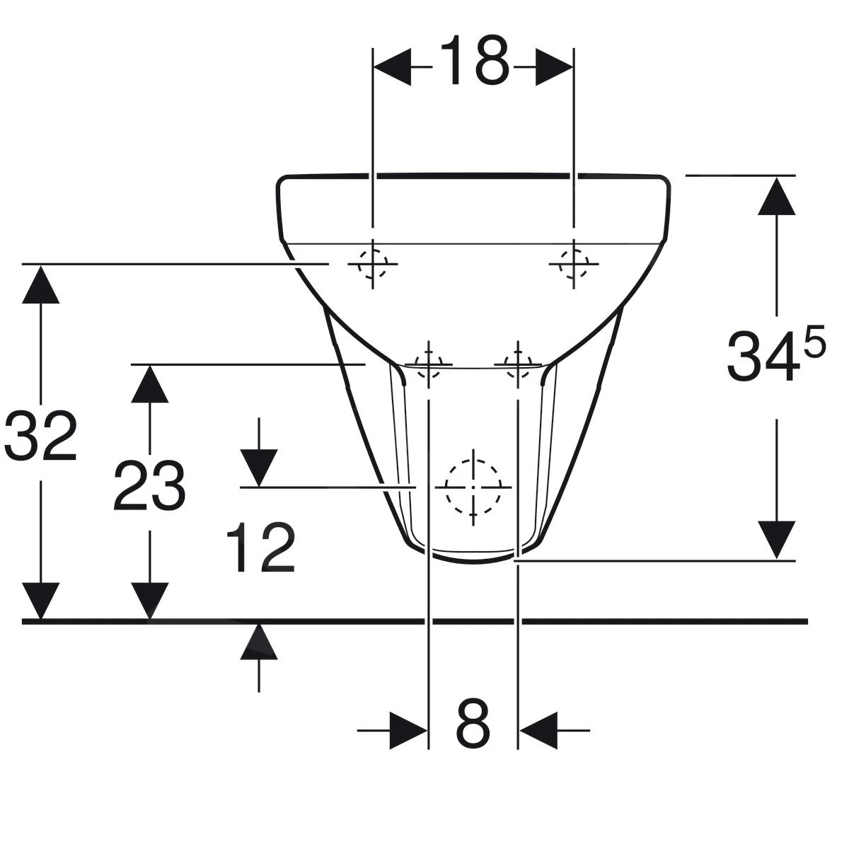 Geberit Selnova Compact - Wandbidet, 480x350 Mm, Wit 500.272.01.1 3 Geberit Selnova Compact - Wandbidet, 480x350 Mm, Wit 500.272.01.1 - Afbeelding 3