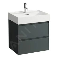 Laufen Lani - Wastafelonderkast, 58x44x52 Cm, 2 Laden, Grijs H4035321122661