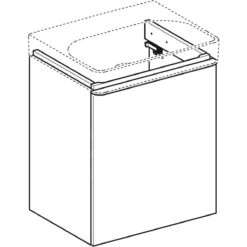 Geberit Smyle Square - Wastafelkast, 536x433x617 Mm, 1 Deur, Scharnieren Rechts, Glanzend Wit/mat Wit 500.365.00.1 -Duravit || Geberit || Grohe Verkoopwinkel d21c8de9aa2c3d906df3bdfd 2