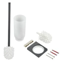 Keuco Edition 11 - WC-borstel Met Houder, Mat Glas/zwart Chroom Geborsteld 11164139000 -Duravit || Geberit || Grohe Verkoopwinkel d23c24964af3e1eb509da312