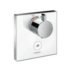 Hansgrohe Shower Select Glass - Highflow Thermostaat Afbouwdeel Met Stopkraan Voor 1 Functie En Extra Uitgang, Wit/chroom 15735400