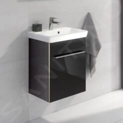 Villeroy & Boch Avento - Wastafelkast, 430x514x352 Mm, 1 Deur, Crystal Black A88700B3 -Duravit || Geberit || Grohe Verkoopwinkel d5db55c5126d1f38ef7d90c2