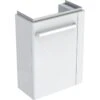 Geberit Selnova Compact - Wastafelkast, 448x252x604 Mm, 1 Deur, Scharnieren Links, Glanzend Wit/mat Wit 501.498.00.1