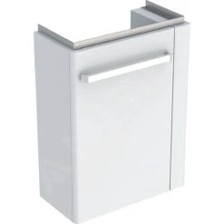 Geberit Selnova Compact - Wastafelkast, 448x252x604 Mm, 1 Deur, Scharnieren Links, Glanzend Wit/mat Wit 501.498.00.1