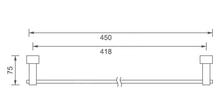 Novaservis Titania Anet - Handdoekhouder, Lengte 450 Mm, Chroom 66327,0 2 Novaservis Titania Anet - Handdoekhouder, Lengte 450 Mm, Chroom 66327,0 - Afbeelding 2