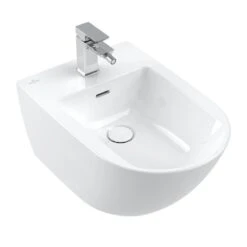 Villeroy & Boch Subway 3.0 - Hangend Bidet 560x375 Mm, Met Overloop, Met Kraangat, CeramicPlus, Stone White 447000RW