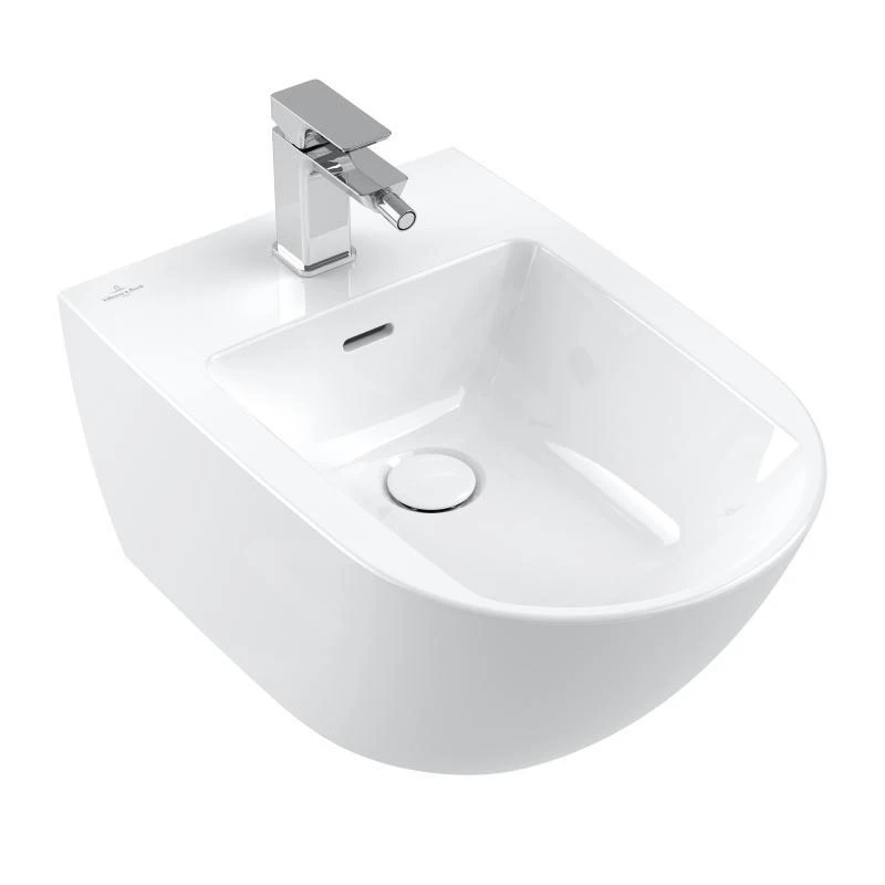 Villeroy & Boch Subway 3.0 - Hangend Bidet 560x375 Mm, Met Overloop, Met Kraangat, CeramicPlus, Alpine Wit 447000R1 1 Villeroy & Boch Subway 3.0 - Hangend Bidet 560x375 Mm, Met Overloop, Met Kraangat, CeramicPlus, Alpine Wit 447000R1