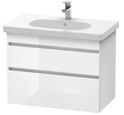 Duravit DuraStyle - Wastafelonderkast 610x800x453 Mm, 2 Laden, Glanzend Wit DS648402222