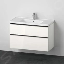 Duravit D-Neo - Wastafelonderkast Met Wastafel, 1005x775x480 Mm, 2 Laden, Glanzend Wit DE012202222