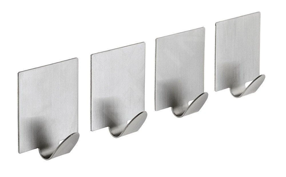 Sapho Accessoires - Zelfklevende Haak, 4st, Geborsteld RVS 33209 1 Sapho Accessoires - Zelfklevende Haak, 4st, Geborsteld RVS 33209