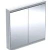 Geberit ONE - Spiegelkast Met LED-verlichting, 900x900x150 Mm, 2 Deuren, Inbouw, Wit 505.803.00.2