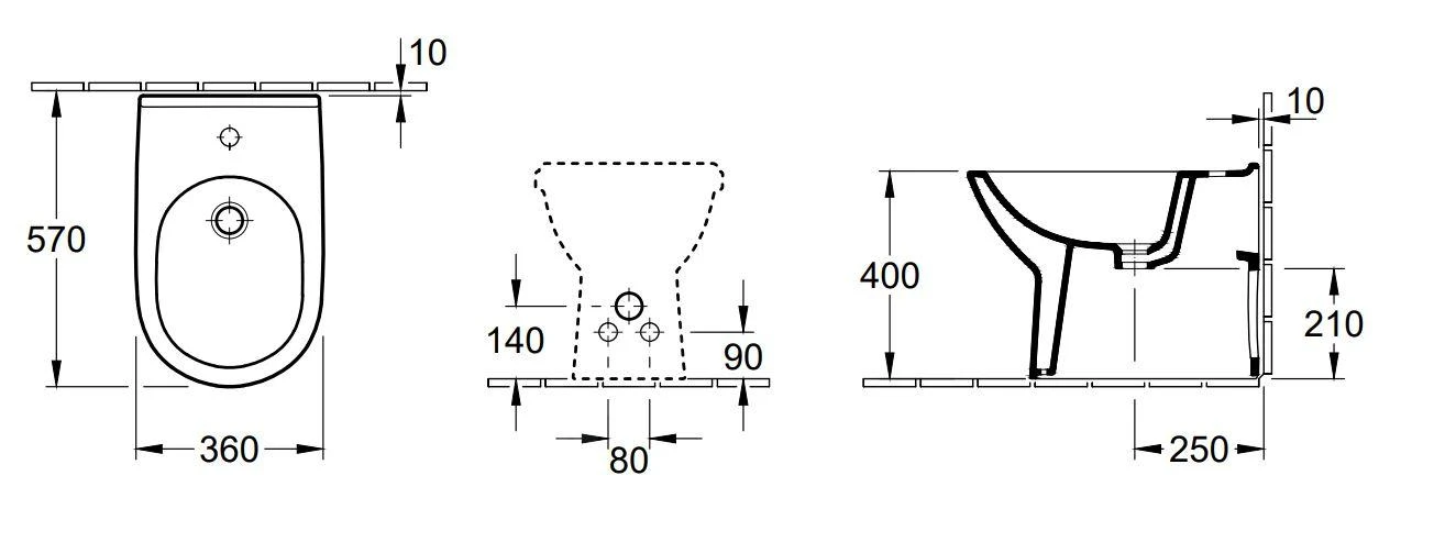 Villeroy & Boch O.novo - Staand Bidet 360x560x400 Mm, 1 Met Kraangat, Alpine Wit 54610001 2 Villeroy & Boch O.novo - Staand Bidet 360x560x400 Mm, 1 Met Kraangat, Alpine Wit 54610001 - Afbeelding 2