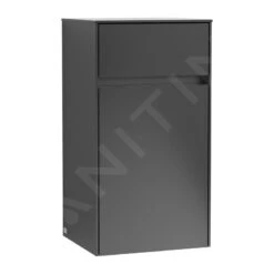 Villeroy & Boch Collaro - Zijkast, 404x748x349 Mm, 1 Deur, Scharnieren Links, Mat Zwart C03200PD