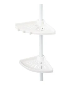 Compactor Free - Telescopische Douchehoekplank, Gelakt Staal/kunststof, Wit RAN2765 -Duravit || Geberit || Grohe Verkoopwinkel dddd56b9831fa6de9041a49e