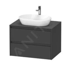 Duravit Ketho.2 - Wastafelonderkast Met Uitsparing 568x800x550 Mm, 2 Laden, Grafiet Mat K24895049490000