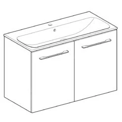 Geberit Selnova Square - Wastafelonderkast 635x988x480 Mm, Met Wastafel, 2 Deuren, Hickorynoot 501.262.00.1 -Duravit || Geberit || Grohe Verkoopwinkel e58c82e84551abe4f22c59fb