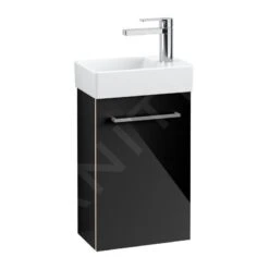 Villeroy & Boch Avento - Wastafelkast, 340x514x202 Mm, 1 Deur, Crystal Black A87601B3