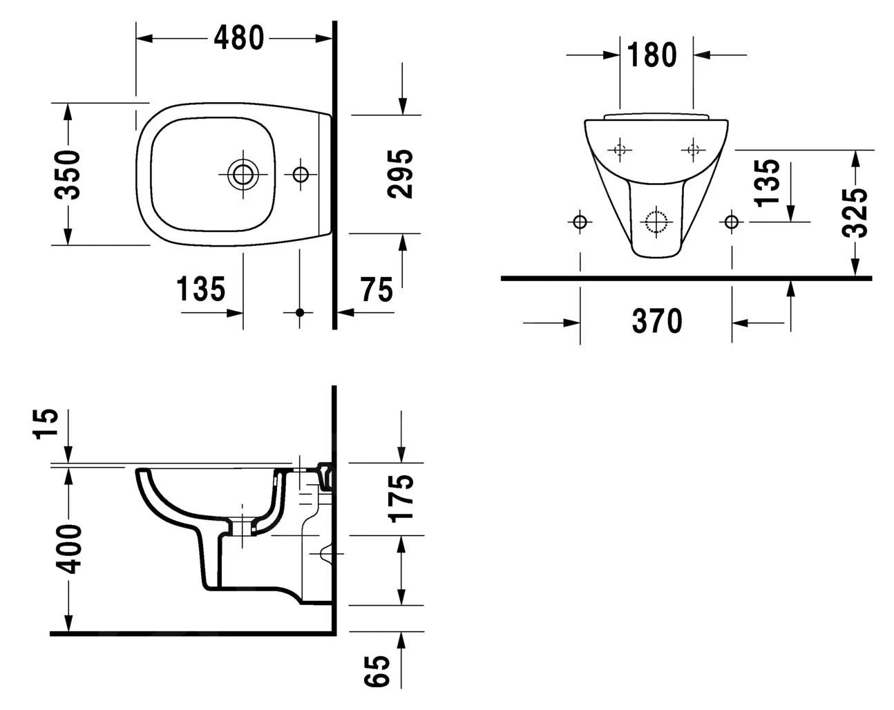 Duravit D-Code - Compact Wandbidet, Alpine Wit 22371500002 2 Duravit D-Code - Compact Wandbidet, Alpine Wit 22371500002 - Afbeelding 2