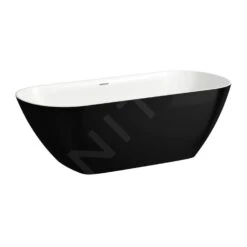 Laufen Lua - Vrijstaand Bad, 170x75 Cm, ClickClack, Zwart/wit H2200820640001