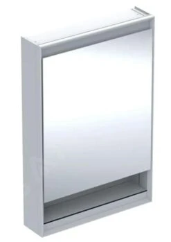 Geberit ONE - Spiegelkast Met LED-verlichting, 600x900x150 Mm, Scharnieren Rechts, Met Nis, Aluminium 505.831.00.1
