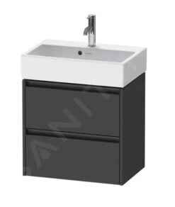 Duravit Ketho.2 - Wastafelkast 549x584x390 Mm, 2 Laden, Grafiet Mat K25273049490000
