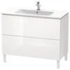 Duravit L-Cube - Wastafelonderkast 856x1020x481 Mm, 2 Laden, Glanzend Wit LC662702222