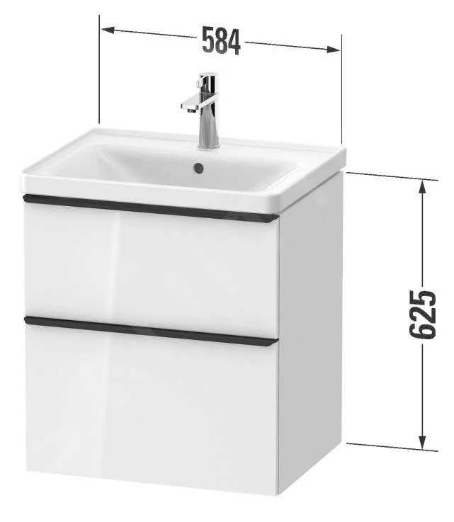 Duravit D-Neo - Wastafelonderkast 625x584x452 Mm, 2 Laden, Grafiet Mat DE4359049490000 2 Duravit D-Neo - Wastafelonderkast 625x584x452 Mm, 2 Laden, Grafiet Mat DE4359049490000 - Afbeelding 2