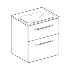 Geberit Selnova Square - Wastafelonderkast 635x588x480 Mm, Met Wastafel, 2 Laden, Glanzend Wit 501.236.00.1 -Duravit || Geberit || Grohe Verkoopwinkel fb7ad1d7a3316645a79fb33e